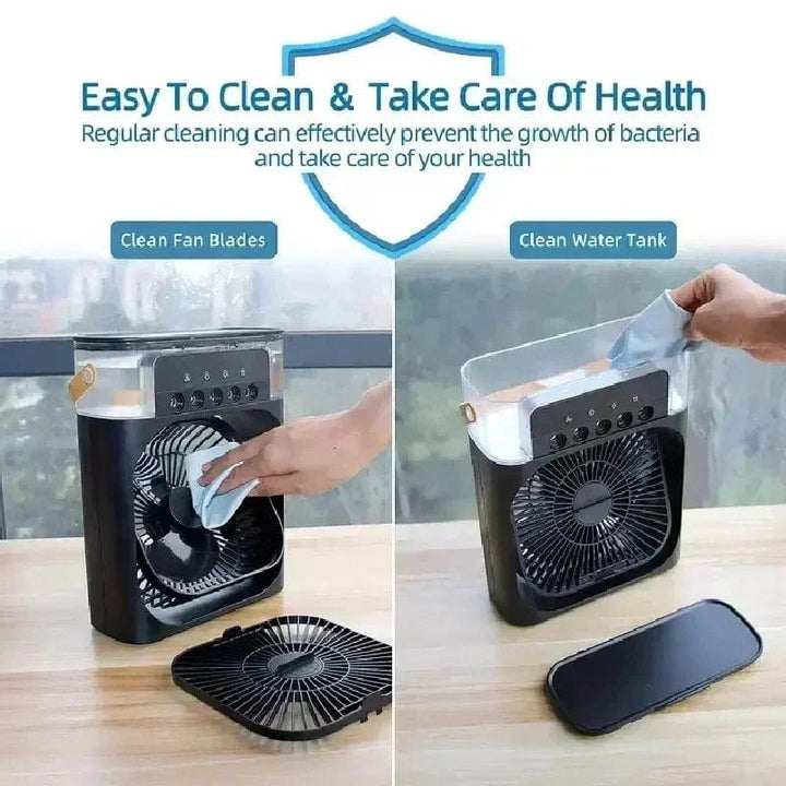 New 3 In 1 Fan Air Conditioner Household Mini Air Cooler LED Night Light Portable Humidifier Air Adjustment Fan Office Home Fan | Bowlift