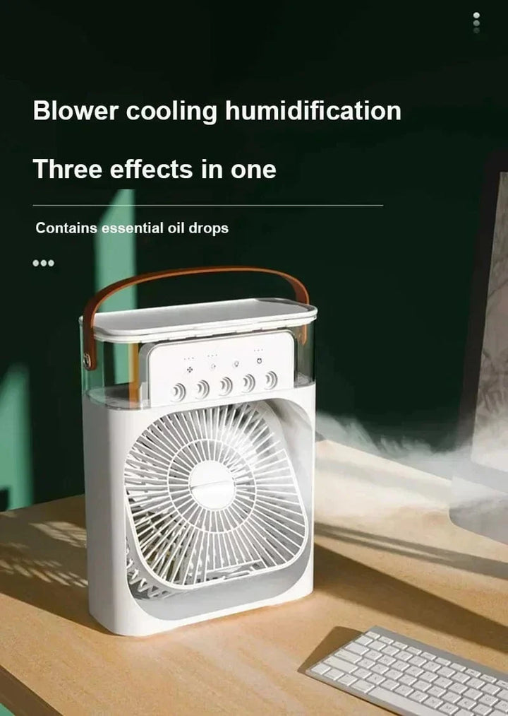 New 3 In 1 Fan Air Conditioner Household Mini Air Cooler LED Night Light Portable Humidifier Air Adjustment Fan Office Home Fan | Bowlift