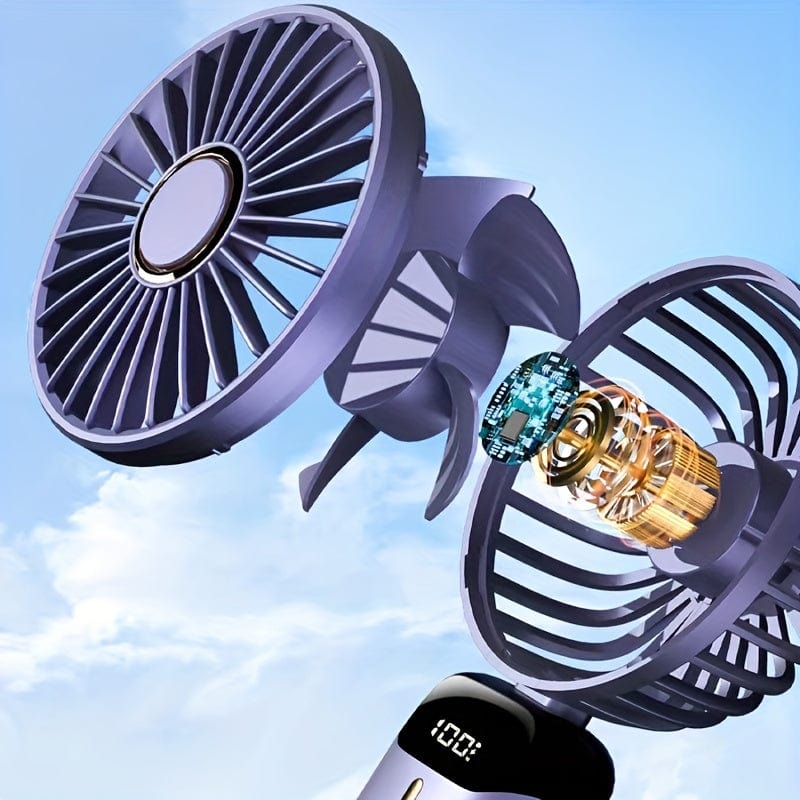 Portable Handheld Mini Fan USB Rechargeable with LED Display 5 Speeds 90° Foldable Battery Operated for Office Bedroom Outdoor Travel Camping Back to School Supplies | Bowlift