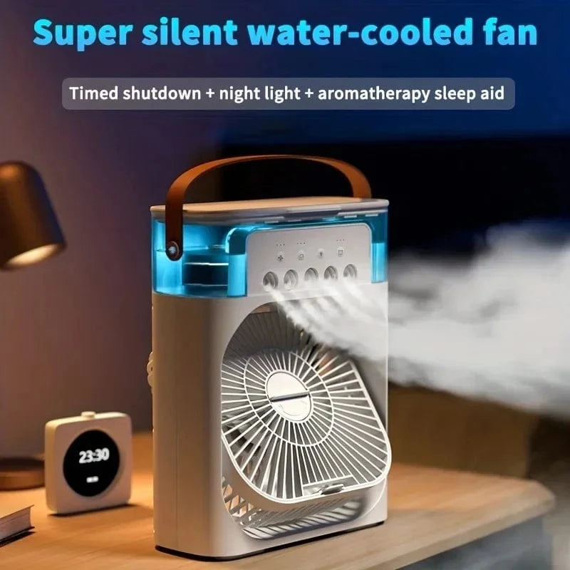 Portable Humidifier Fan Air Conditioner Household Small Air Cooler Hydrocooling Portable Air Adjustment For Office 3 Speed Fan | Bowlift