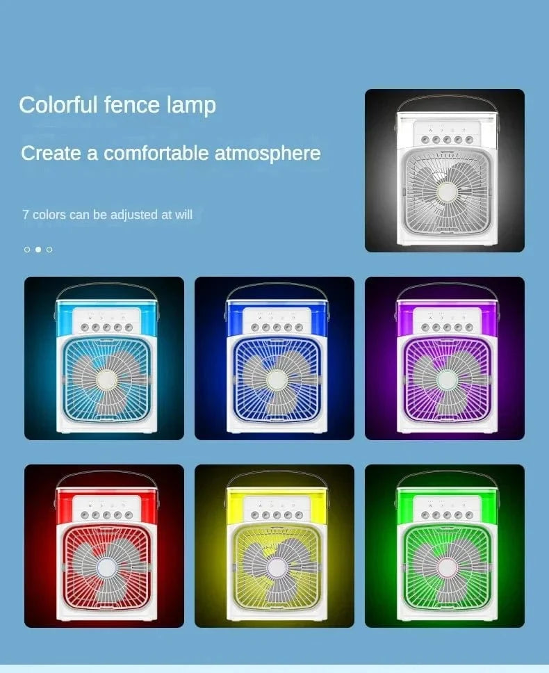 Portable Humidifier Fan Air Conditioner Household Small Air Cooler Hydrocooling Portable Air Adjustment For Office 3 Speed Fan | Bowlift