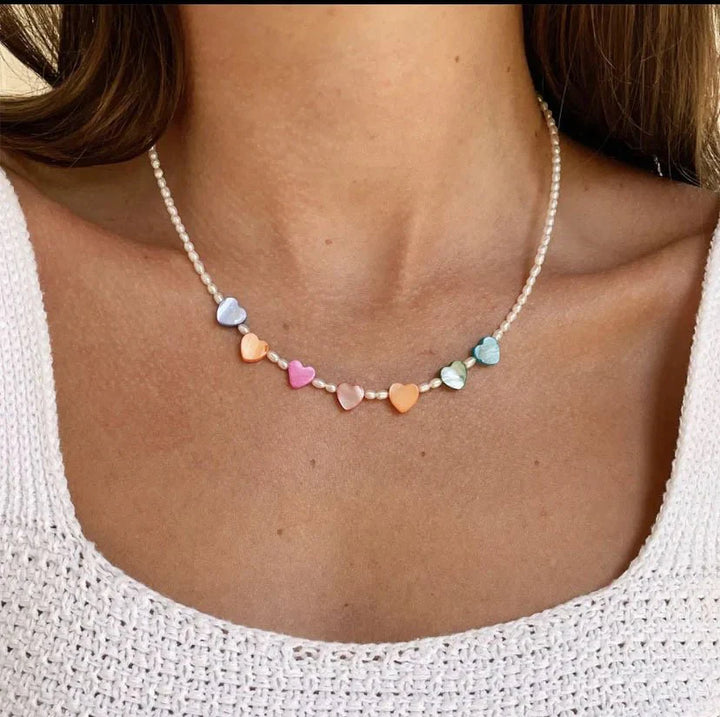 BowLift | Playful Beaded Hearts Choker Necklace