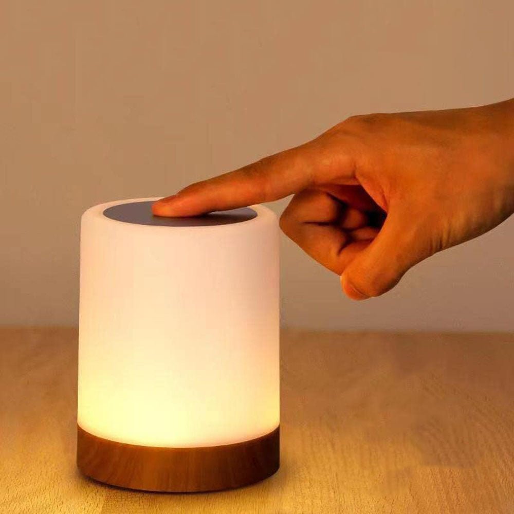 BowLift | LED Table Lamp with Wooden Base and Touch Control