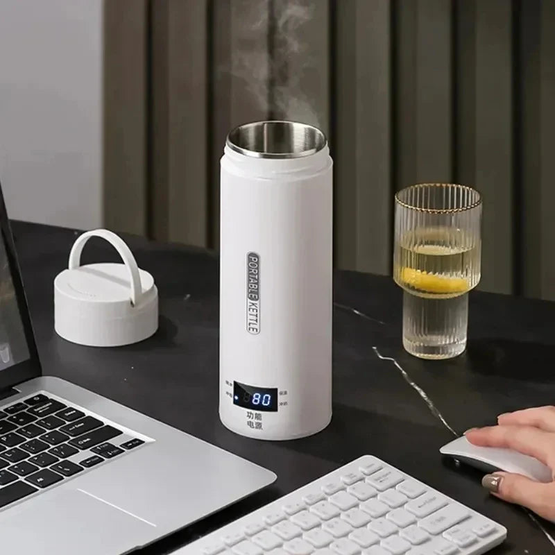 Portable Stainless Steel Electric Kettle Travel Boiler with Thermal Cup | Bowlift