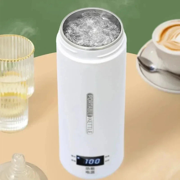 Portable Stainless Steel Electric Kettle Travel Boiler with Thermal Cup | Bowlift