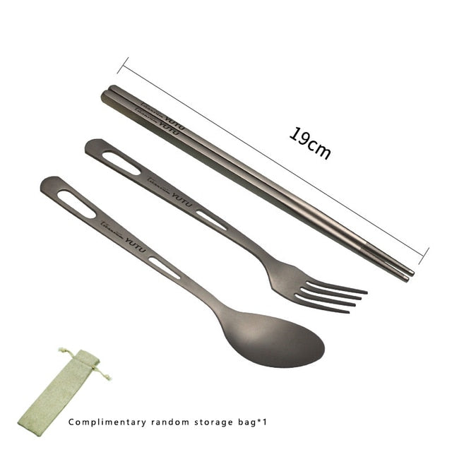 Portable Tableware Set Pure Titanium Frosted Travel Dinnerware | Bowlift