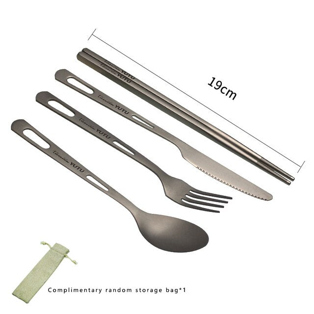 Portable Tableware Set Pure Titanium Frosted Travel Dinnerware | Bowlift
