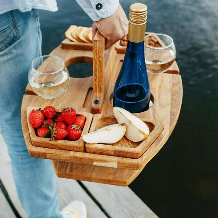 BowLift | Portable Wooden Picnic Wine Table - WineNest