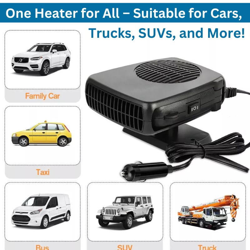 BowLift | 12V Portable Car Heater with 360° Rotatable Base