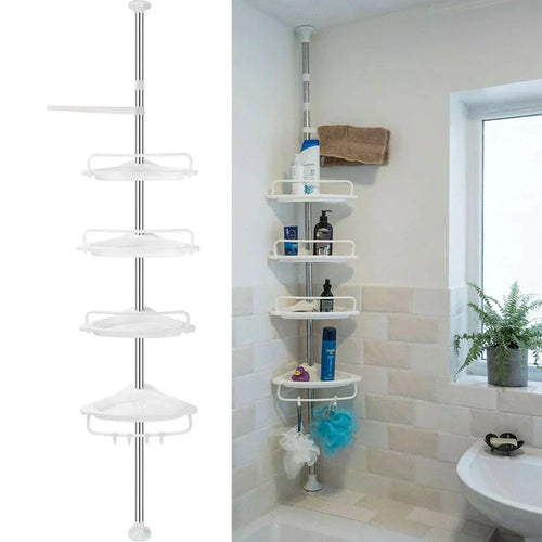 Telesto Telescopic Shower Rack – Adjustable Corner Shelf with 4 Levels | Bowlift