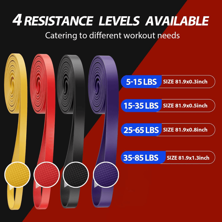 BowLift | Power Band Resistance Set – Latex Fitness Bands for Pull-Ups, Strength Training, Flexibility and Full-Body Workouts