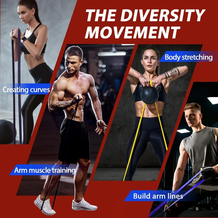 BowLift | Power Band Resistance Set – Latex Fitness Bands for Pull-Ups, Strength Training, Flexibility and Full-Body Workouts
