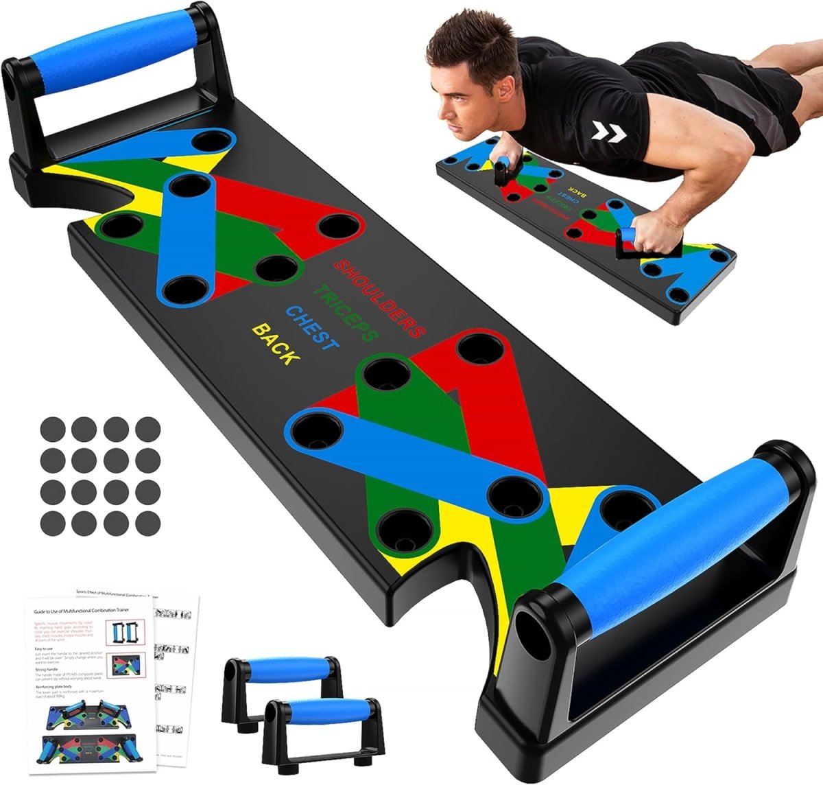 BowLift | Powerflex Push-Up Training Board – Color-Coded Chest, Shoulder & Triceps Workout – Durable & Portable Design – All Fitness Levels