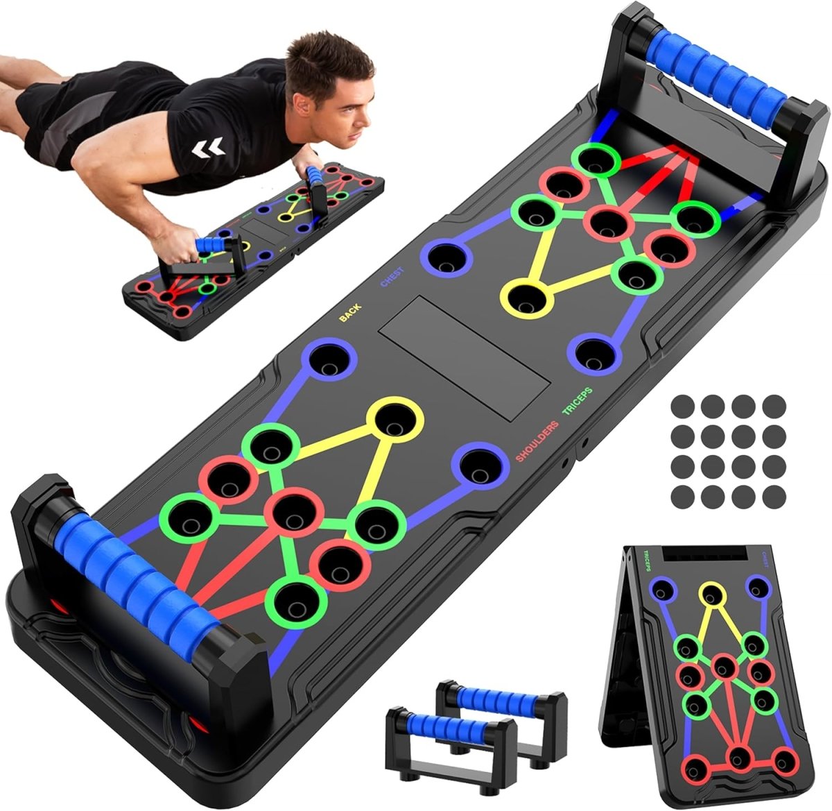 BowLift | Powerflex Push-Up Training Board – Color-Coded Chest, Shoulder & Triceps Workout – Durable & Portable Design – All Fitness Levels