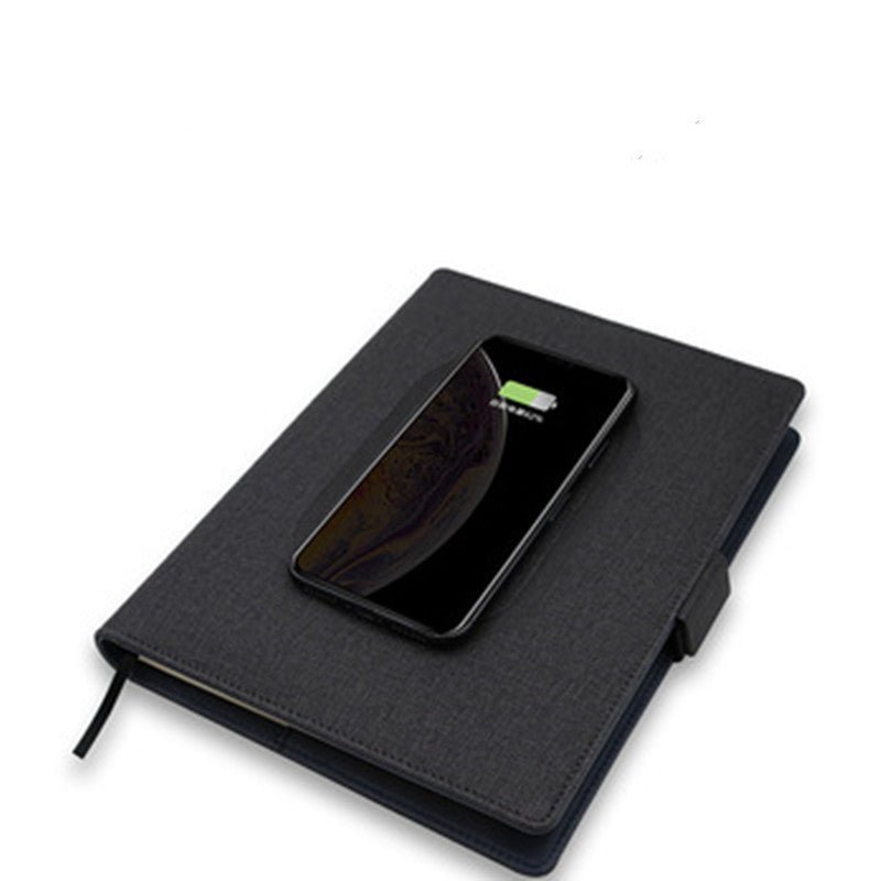 BowLift | POWERFOLIO – A5 Leather Notebook with Built-in Wireless Charger
