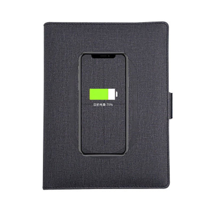 BowLift | POWERFOLIO – A5 Leather Notebook with Built-in Wireless Charger