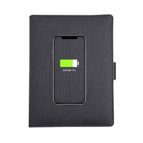 BowLift | POWERFOLIO – A5 Leather Notebook with Built-in Wireless Charger