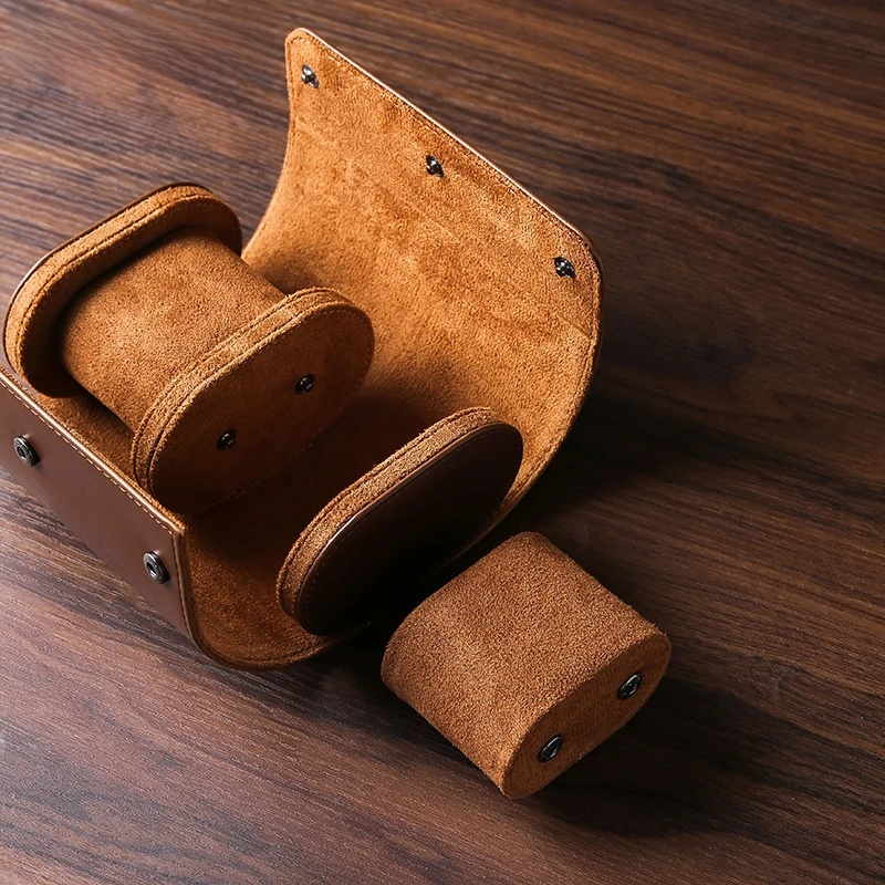 BowLift | Vintage Leather 3-Slot Men's Watch Box for Travel