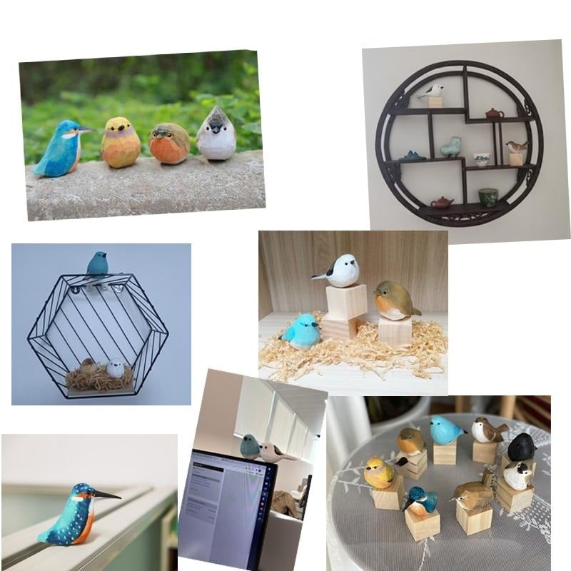 BowLift | GloRadiance Wooden Bird Figurines – Handmade Interior Decoration