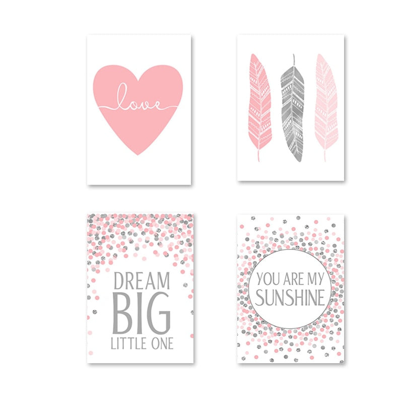 Pink Dream Big Little One - Canvas Wall Art Painting | Bowlift