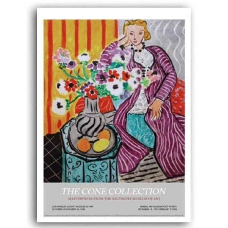 Vintage Abstract Matisse Retro Line Figure Europe Oil | Bowlift