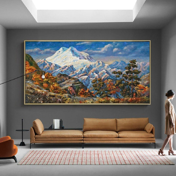 Mountain Autumn Landscape In Bright Tones - Canvas Wall Art Painting | Bowlift
