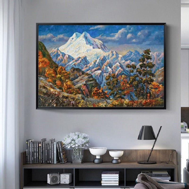 Mountain Autumn Landscape In Bright Tones - Canvas Wall Art Painting | Bowlift