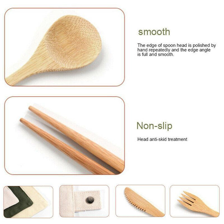 BowLift | 6 Pc Bamboo Travel Cutlery Set
