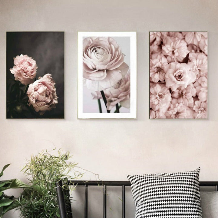 Modern Romantic Light Pink Peonies Flowers - Canvas Wall Art Painting | Bowlift