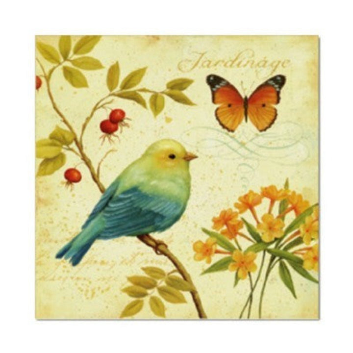 Vintage Europe Birds Butterfly Flowers - Canvas Wall Art Painting | Bowlift