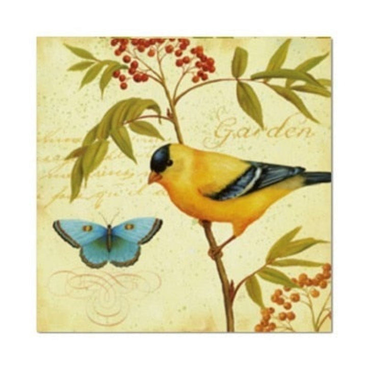 Vintage Europe Birds Butterfly Flowers - Canvas Wall Art Painting | Bowlift