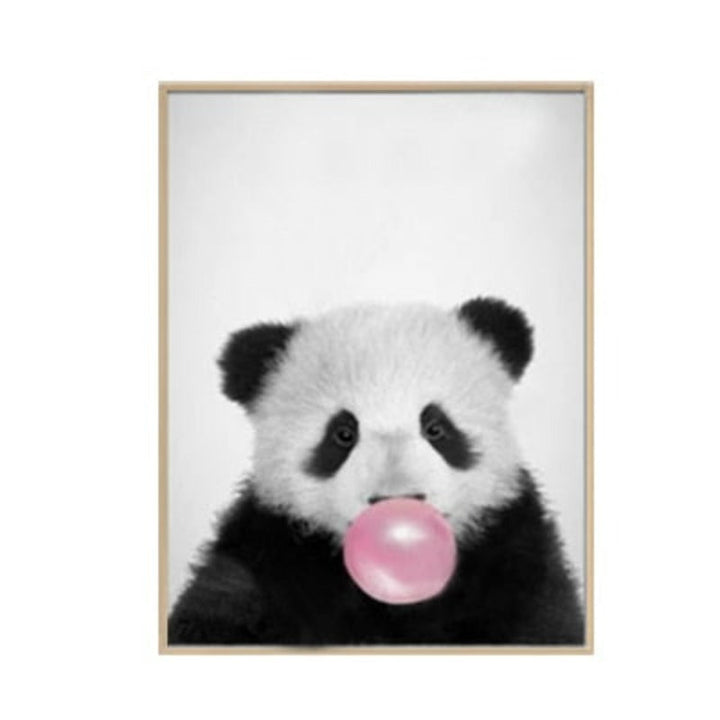 Cute Animals Blowing Bubbles - Canvas Wall Art Painting | Bowlift