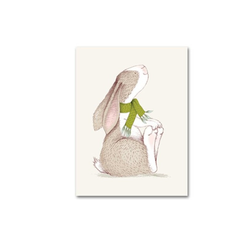 Modern Cartoon Little Animals - Canvas Wall Art Painting | Bowlift