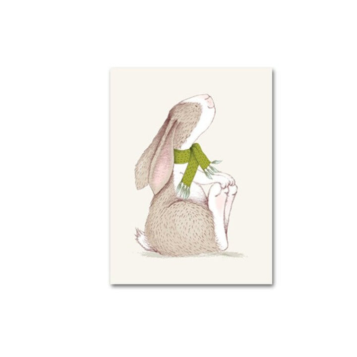 Modern Cartoon Little Animals - Canvas Wall Art Painting | Bowlift