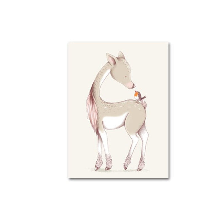 Modern Cartoon Little Animals - Canvas Wall Art Painting | Bowlift