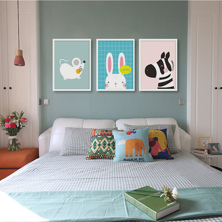 Modern Cartoon Animals Canvas Paintings - Canvas Wall Art Painting | Bowlift