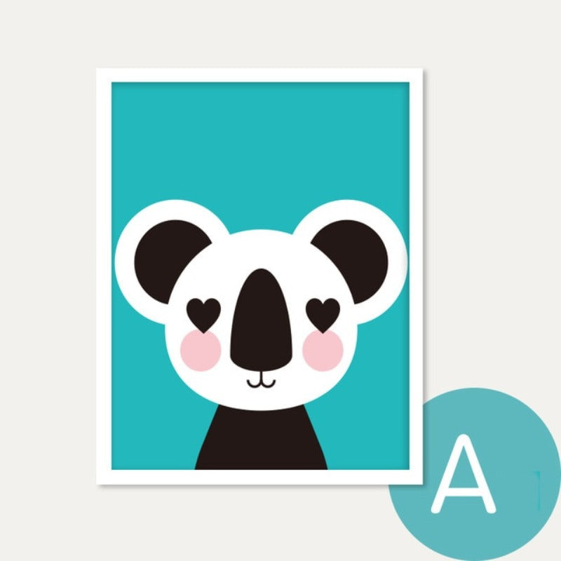 Modern Cartoon Animals Canvas Paintings - Canvas Wall Art Painting | Bowlift