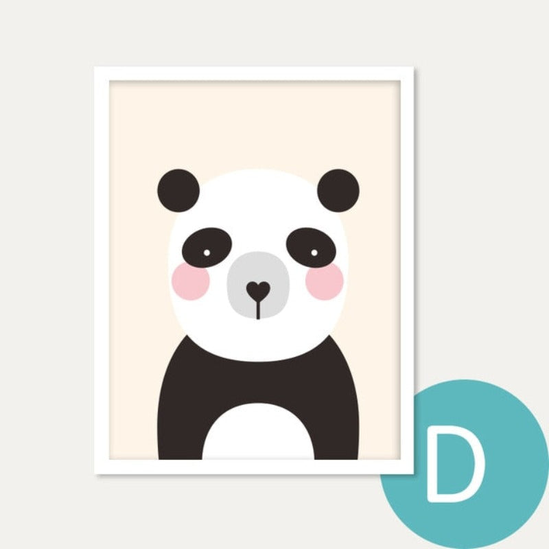 Modern Cartoon Animals Canvas Paintings - Canvas Wall Art Painting | Bowlift