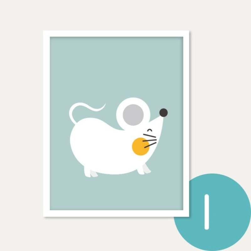 Modern Cartoon Animals Canvas Paintings - Canvas Wall Art Painting | Bowlift