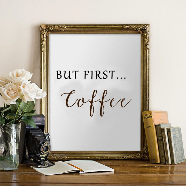 But First Coffee - Canvas Wall Art Painting | Bowlift
