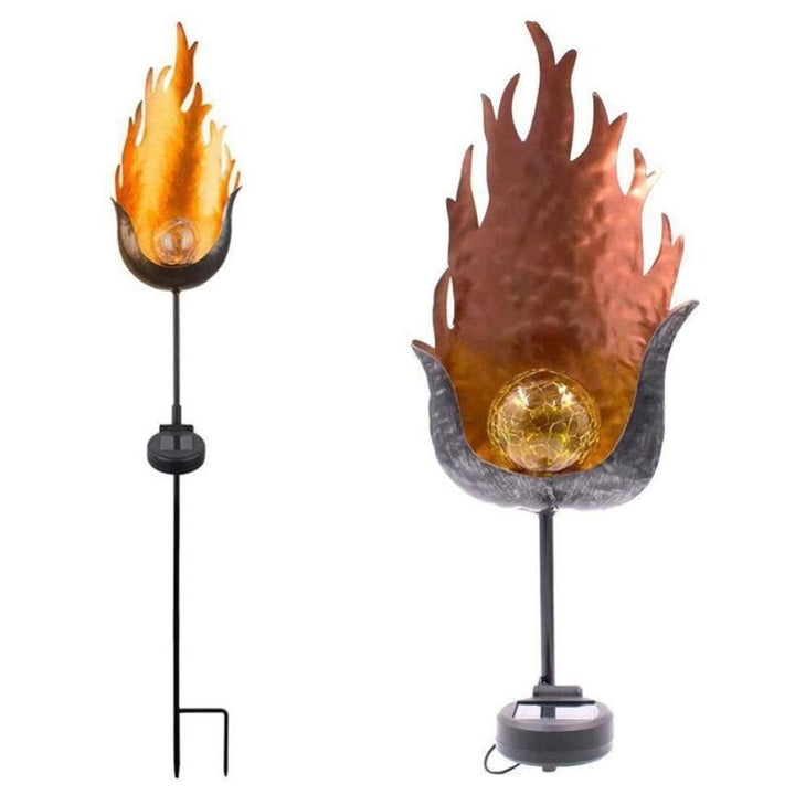 BowLift | IgnisLuxe LED Garden Light with Artificial Flame Look | Solar Powered | Atmospheric Outdoor Lighting | Decor for Garden & Terrace