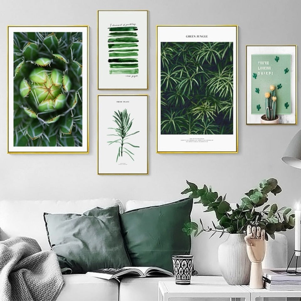 Scandinavia Cactus - Canvas Wall Art Painting | Bowlift