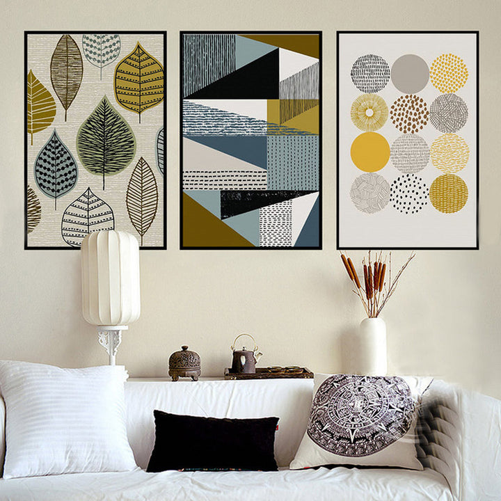 Scandinavian Leaves - Canvas Wall Art Painting | Bowlift