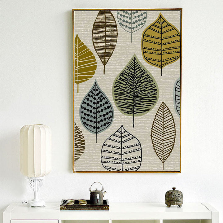 Scandinavian Leaves - Canvas Wall Art Painting | Bowlift