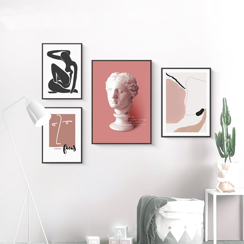 Nordic Abstract Line Character - Canvas Wall Art Painting | Bowlift