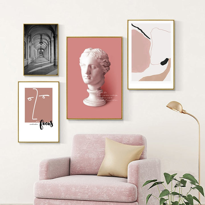 Nordic Abstract Line Character - Canvas Wall Art Painting | Bowlift