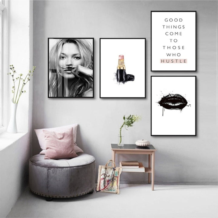 She Hustles - Canvas Wall Art Painting | Bowlift