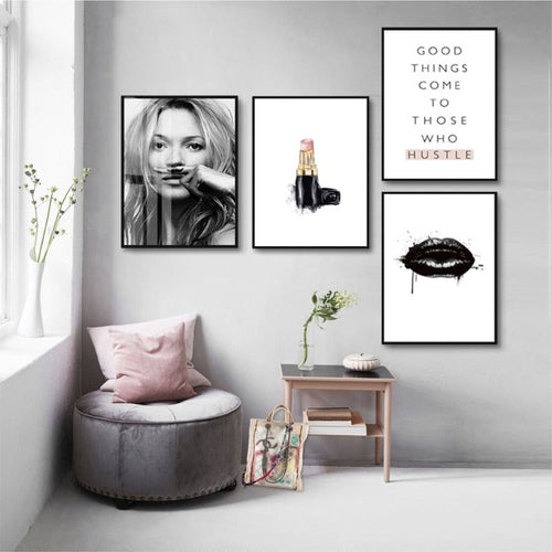 She Hustles - Canvas Wall Art Painting | Bowlift