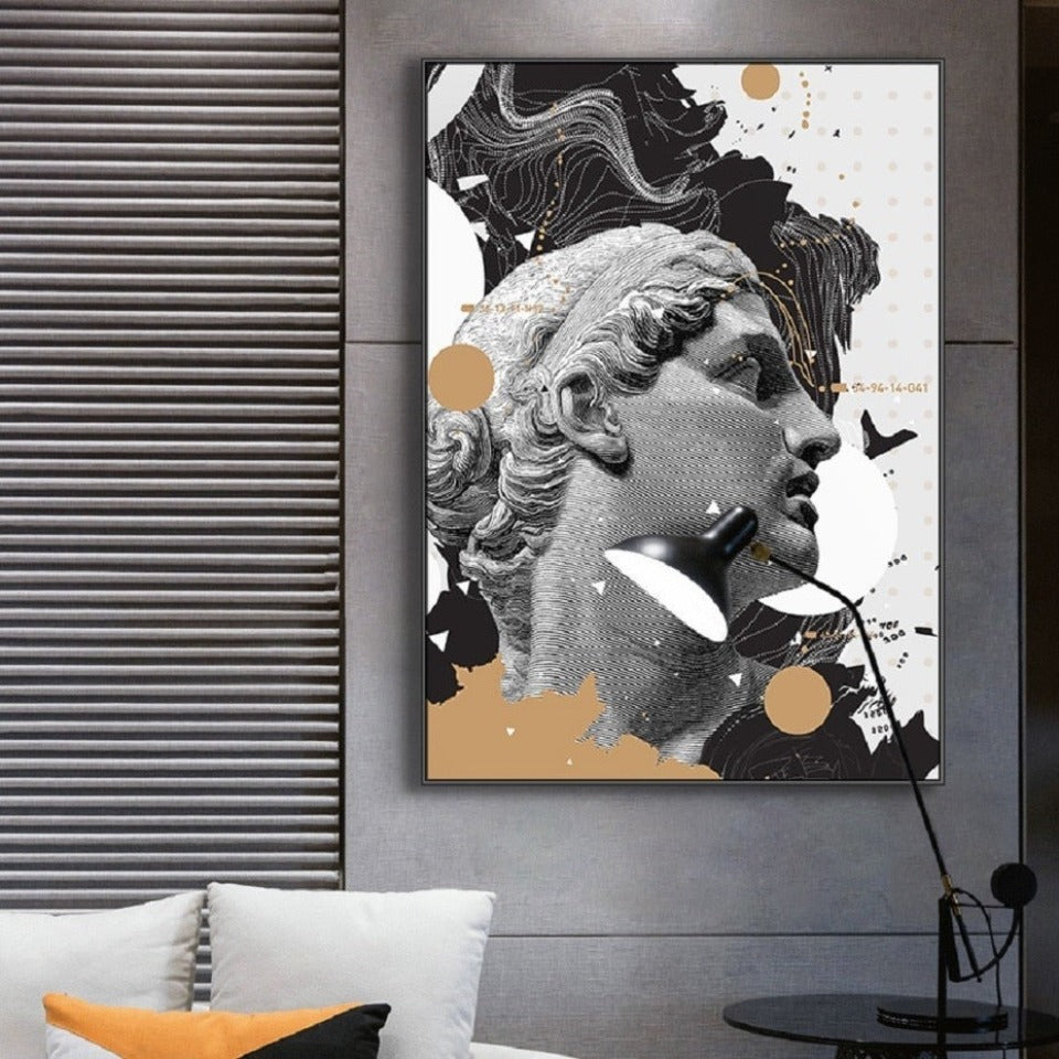 Renaissance David Figure Sculpture - Canvas Wall Art Painting | Bowlift