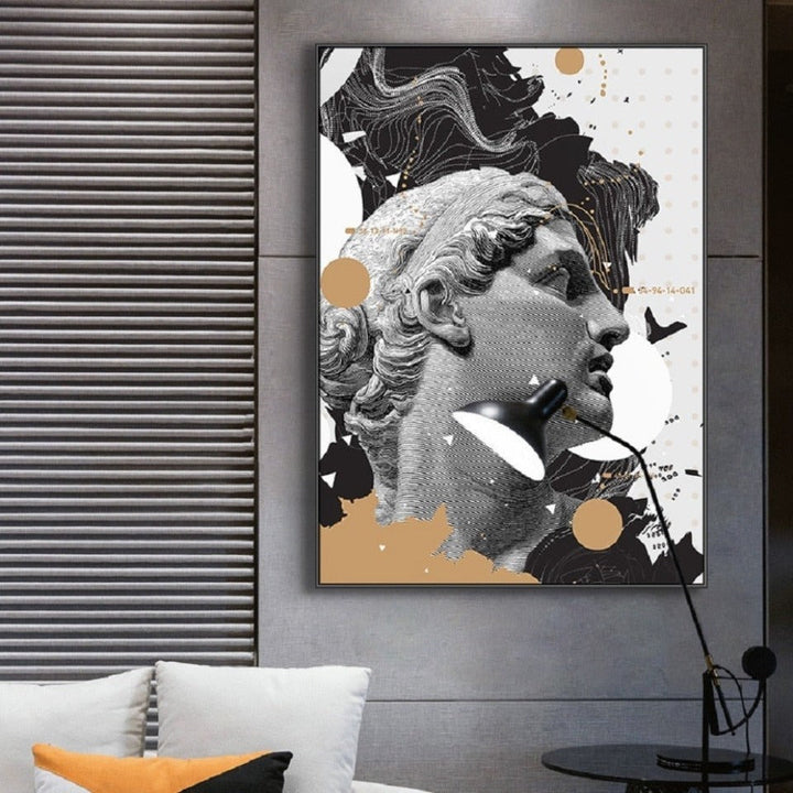 Renaissance David Figure Sculpture - Canvas Wall Art Painting | Bowlift
